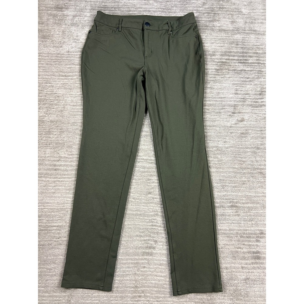 Cato Trousers Women‎ 10 Olive Green Slim Fit Stretch Straight Leg Pants